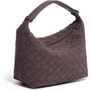 Luxury Vegan Suede Women’s Shoulder Tote Bag Fondant Brown Small Handbag